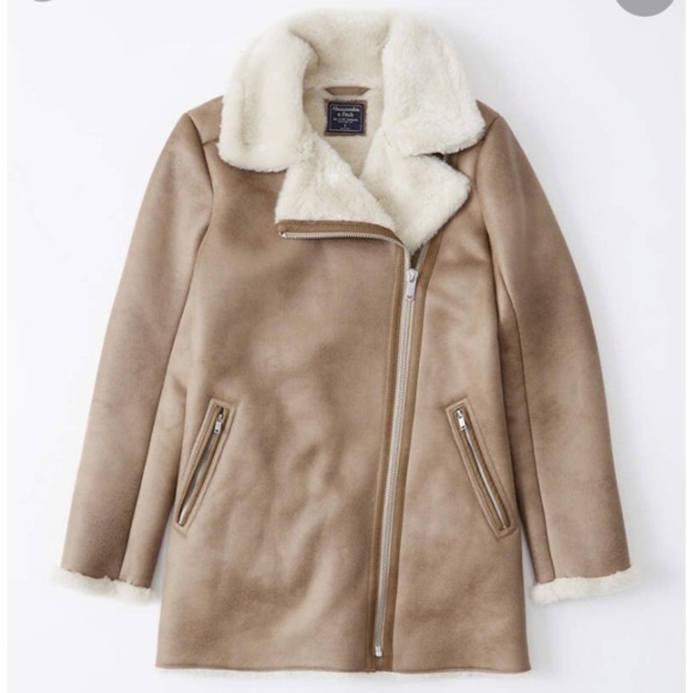 BNWT Abercrombie Faux Suede Faux Fur Jacket